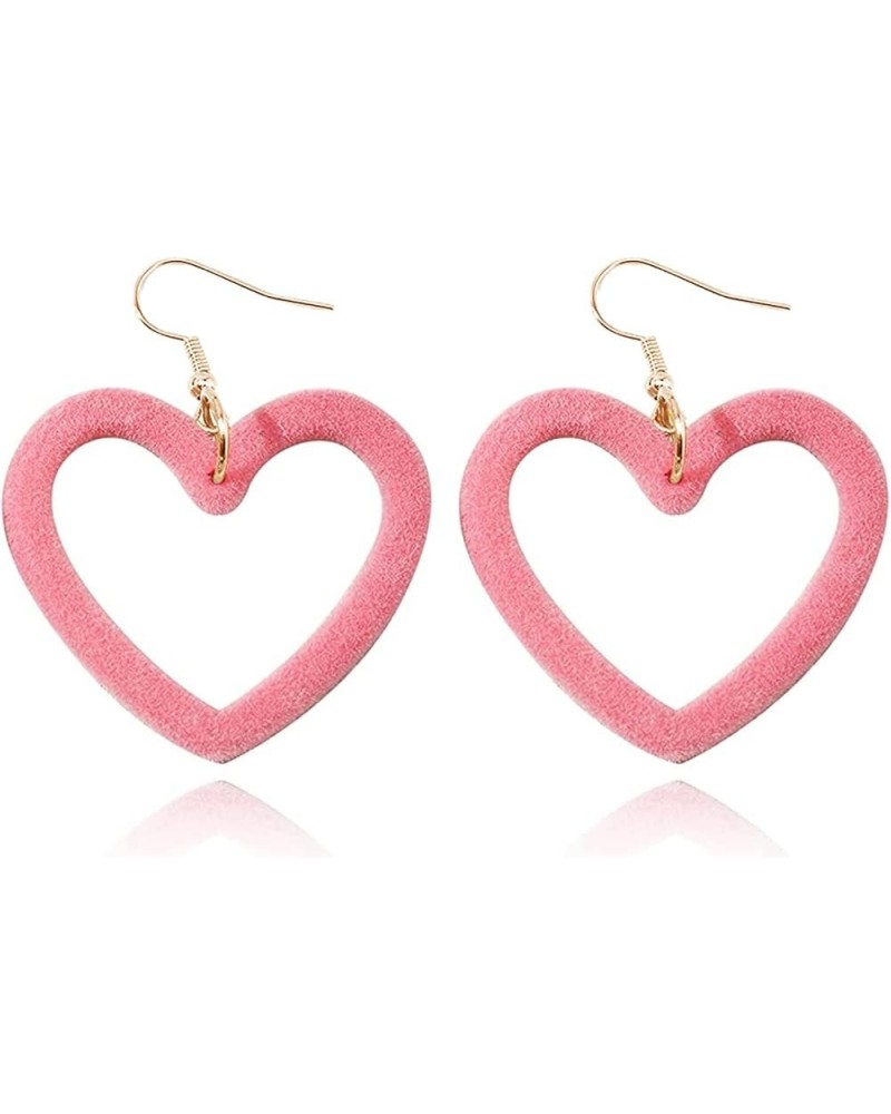 Heart Earrings for Women Girls Pink Heart Earrings Valentines Day Earrings Love Heart Dangle Earrings Valentines Day Mothers ...