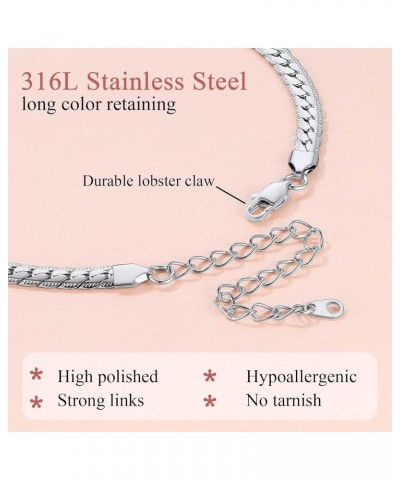 Stunning Choker Herringbone Chains for Women Stainless Steel 18K Gold/Rose Gold Plated Snake Chain Necklaces 3MM/5MM Width 12...