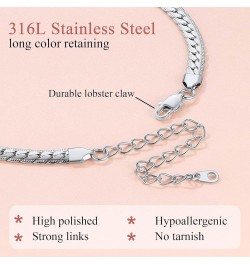 Stunning Choker Herringbone Chains for Women Stainless Steel 18K Gold/Rose Gold Plated Snake Chain Necklaces 3MM/5MM Width 12...