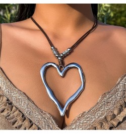 Fashion Heart Necklace Silver 925 Sterling for Women Beaded Necklace Chain Ladies Boho Love Vintage Jewelry Necklace A One Si...