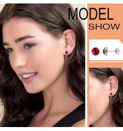 G23 Titanium Crystal Stud Earrings for Women Girls Earrings Hypoallergenic 4mm 5mm 7mm Nickel Free Earring Studs for Sensitiv...