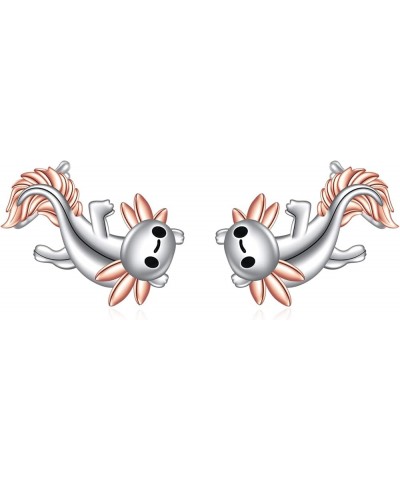 Ear Climber Crawler Cuff Sterling Silver Leaf Earrings for Women Girls,Wrap Earrings Hypoallergenic Axolotl $14.40 Earrings