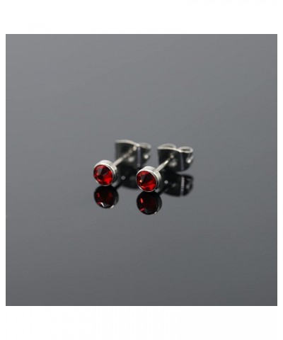 G23 Titanium Crystal Stud Earrings for Women Girls Earrings Hypoallergenic 4mm 5mm 7mm Nickel Free Earring Studs for Sensitiv...