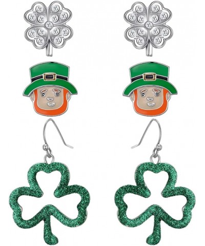 St. Patrick's Day Shamrock Dangle Earrings Gold Pleated Green Layered Lucky Clover Earrings Irish St. Patricks Day Jewelry Gi...