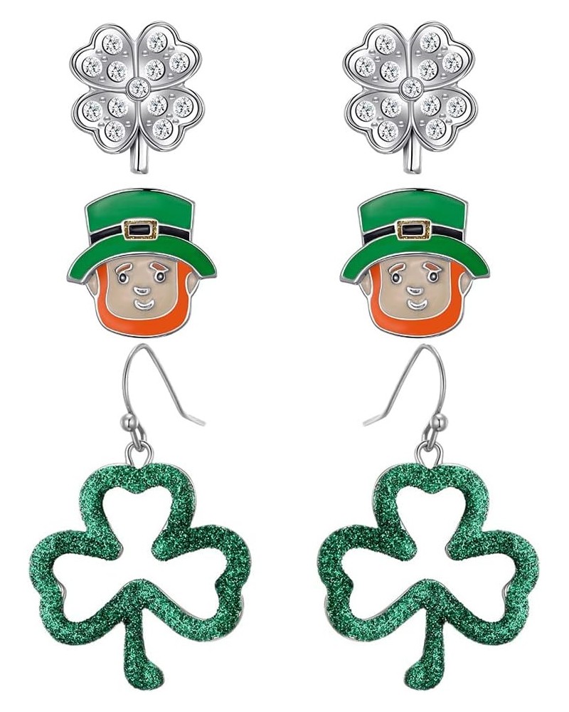 St. Patrick's Day Shamrock Dangle Earrings Gold Pleated Green Layered Lucky Clover Earrings Irish St. Patricks Day Jewelry Gi...