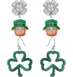 St. Patrick's Day Shamrock Dangle Earrings Gold Pleated Green Layered Lucky Clover Earrings Irish St. Patricks Day Jewelry Gi...