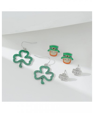 St. Patrick's Day Shamrock Dangle Earrings Gold Pleated Green Layered Lucky Clover Earrings Irish St. Patricks Day Jewelry Gi...