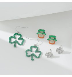 St. Patrick's Day Shamrock Dangle Earrings Gold Pleated Green Layered Lucky Clover Earrings Irish St. Patricks Day Jewelry Gi...