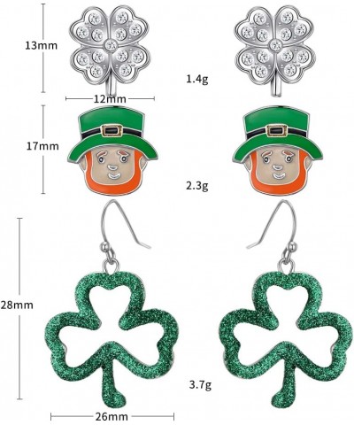 St. Patrick's Day Shamrock Dangle Earrings Gold Pleated Green Layered Lucky Clover Earrings Irish St. Patricks Day Jewelry Gi...