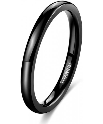 Black Titanium Ring 2mm 4mm 6mm 8mm Dome High Polished Wedding Band Size 3-14.5 2mm 7 $9.85 Rings