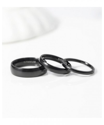 Black Titanium Ring 2mm 4mm 6mm 8mm Dome High Polished Wedding Band Size 3-14.5 2mm 7 $9.85 Rings