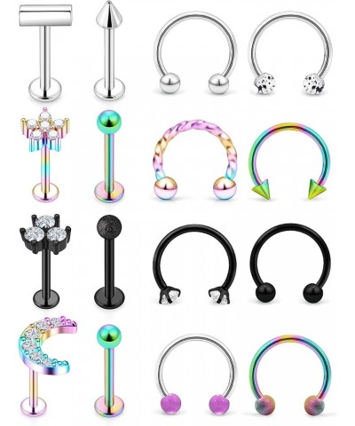 Tragus piercing jewelry 16G surgical steel Lip Piercing jewelry labret jewelry 16 Gauge Lip rings CZ Cute 8mm Monroe Madonna ...