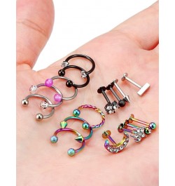 Tragus piercing jewelry 16G surgical steel Lip Piercing jewelry labret jewelry 16 Gauge Lip rings CZ Cute 8mm Monroe Madonna ...