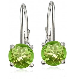 Sterling Silver Birthstone Gemstone 6mm Round Leverback Earrings August-Peridot $16.82 Earrings