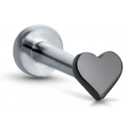 Titanium Labret Monroe Ear Cartilage Threadless Push Pin Nose Stud Heart Choose Your Color, Size & Gauge Black-20G-5/32" Post...