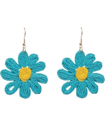 Flower Rattan Earrings Summer Boho Raffia Sunflower Dangle Earrings for Women Girls Handmade Lightweight Dasily Straw Wicker ...