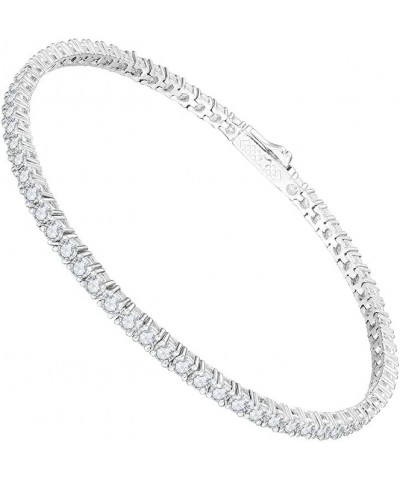 Moissanite Tennis Bracelet For Women and Men in 18K White Gold Over Silver Comes With Gift Box 3mm 7 $53.01 Bracelets