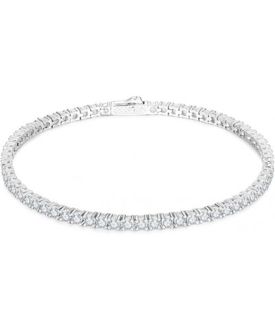 Moissanite Tennis Bracelet For Women and Men in 18K White Gold Over Silver Comes With Gift Box 3mm 7 $53.01 Bracelets