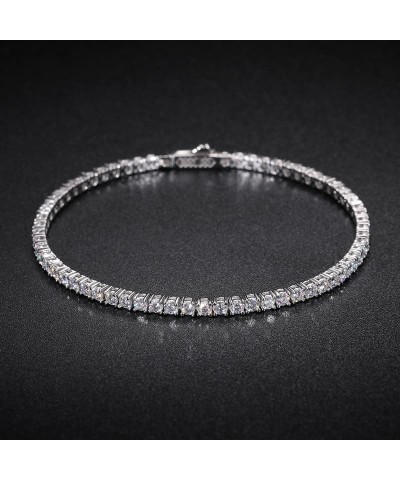 Moissanite Tennis Bracelet For Women and Men in 18K White Gold Over Silver Comes With Gift Box 3mm 7 $53.01 Bracelets