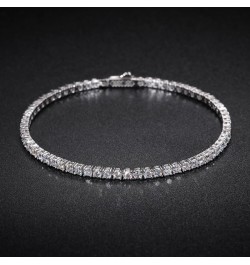 Moissanite Tennis Bracelet For Women and Men in 18K White Gold Over Silver Comes With Gift Box 3mm 7 $53.01 Bracelets