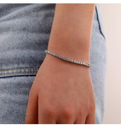 Moissanite Tennis Bracelet For Women and Men in 18K White Gold Over Silver Comes With Gift Box 3mm 7 $53.01 Bracelets