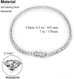 Moissanite Tennis Bracelet For Women and Men in 18K White Gold Over Silver Comes With Gift Box 3mm 7 $53.01 Bracelets