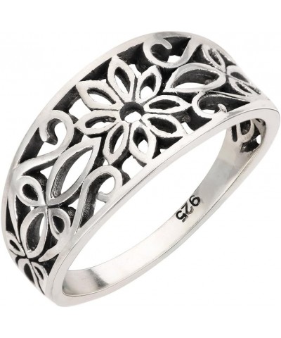 925 Sterling Silver Antique Filigree Design Floral Ring (Sizes 4-15) $10.86 Rings