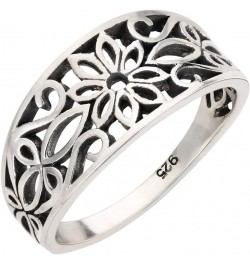 925 Sterling Silver Antique Filigree Design Floral Ring (Sizes 4-15) $10.86 Rings