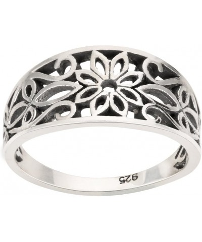 925 Sterling Silver Antique Filigree Design Floral Ring (Sizes 4-15) $10.86 Rings