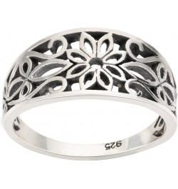 925 Sterling Silver Antique Filigree Design Floral Ring (Sizes 4-15) $10.86 Rings