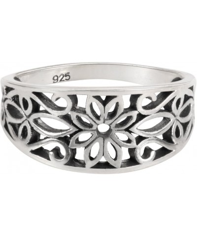 925 Sterling Silver Antique Filigree Design Floral Ring (Sizes 4-15) $10.86 Rings