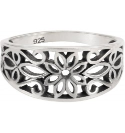 925 Sterling Silver Antique Filigree Design Floral Ring (Sizes 4-15) $10.86 Rings