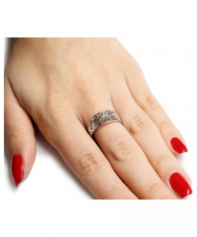 925 Sterling Silver Antique Filigree Design Floral Ring (Sizes 4-15) $10.86 Rings