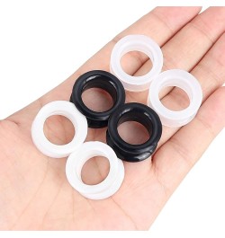 2PCS-6PCS Black Clear White Thick Silicone Tunnels Flexible Ear Skin Hollow Gauges for Ear Piercing 4g-1 inch 3 pairs 13/16"(...