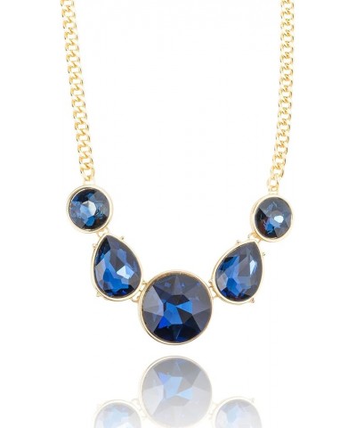 Howard's Rayna Oversized Faceted Glass 18" Pendant Necklace for Women Royal $15.90 Necklaces