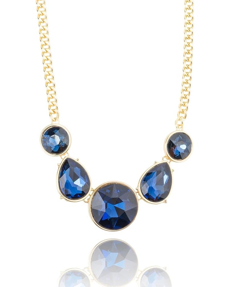 Howard's Rayna Oversized Faceted Glass 18" Pendant Necklace for Women Royal $15.90 Necklaces