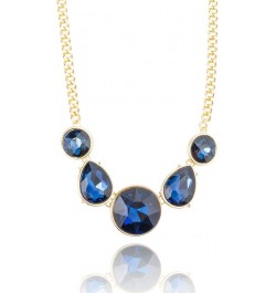 Howard's Rayna Oversized Faceted Glass 18" Pendant Necklace for Women Royal $15.90 Necklaces