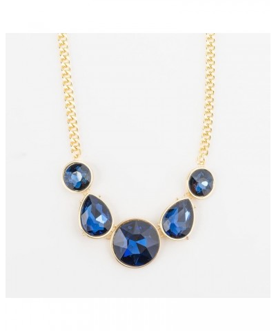 Howard's Rayna Oversized Faceted Glass 18" Pendant Necklace for Women Royal $15.90 Necklaces