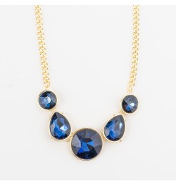 Howard's Rayna Oversized Faceted Glass 18" Pendant Necklace for Women Royal $15.90 Necklaces