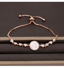 Rose Gold Zodiac Sign Adjustable Bracelet Birthday Gift for Women Girls Zodiac Bracelet 12 Constellation Bracelet Libra Brace...