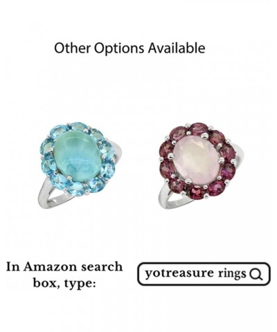 5.43 ct. t.w. Larimar Blue Topaz Solid 925 Sterling Silver Flower Cluster Ring $25.36 Rings