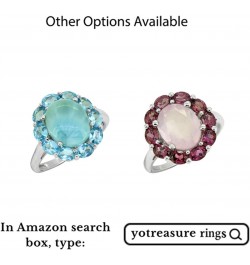 5.43 ct. t.w. Larimar Blue Topaz Solid 925 Sterling Silver Flower Cluster Ring $25.36 Rings