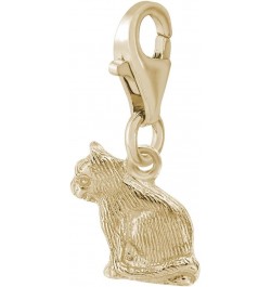 Cat Charm with Lobster Claw Clasp, Charms for Bracelets and Necklaces Yellow Gold $18.70 Bracelets