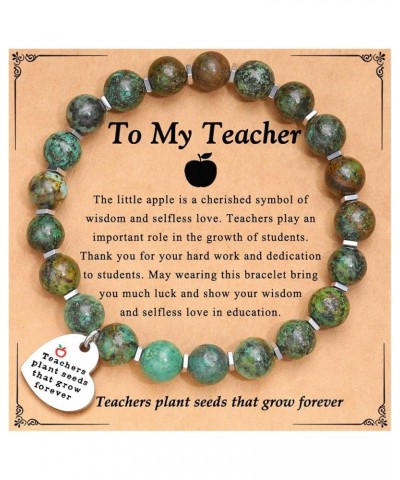 Teacher Christmas Gifts, Best Thank You Teacher Appreciation Gifts, Birthday Gifts for Teacher Bracelet Green-Teachers plant ...