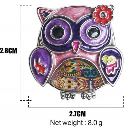 Enamel Flower OWl Gifts Cute Owl Brooch Pins for Women Fashion Jewelry Charms Purple $8.69 Brooches & Pins