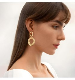 Gold Hoop Dangle Earrings Double Hoop Drop Earrings for Women Jewelry twisted $10.06 Earrings