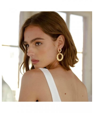 Gold Hoop Dangle Earrings Double Hoop Drop Earrings for Women Jewelry twisted $10.06 Earrings