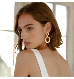 Gold Hoop Dangle Earrings Double Hoop Drop Earrings for Women Jewelry twisted $10.06 Earrings