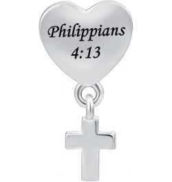 Religious Cross Charm Bible Christian Love Heart Dangle Bead for Women Grandma Mom Bracelets (Cross Heart) Cross Heart $7.41 ...