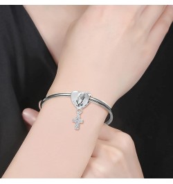 Religious Cross Charm Bible Christian Love Heart Dangle Bead for Women Grandma Mom Bracelets (Cross Heart) Cross Heart $7.41 ...